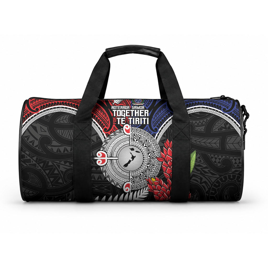 Aotearoa and Samoa Mo Te Tiriti Duffle Bag Tangata Moana Stand with Tangata Whenua LT9 One size Blue - Polynesian Pride