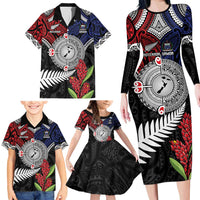 Aotearoa and Samoa Mo Te Tiriti Family Matching Long Sleeve Bodycon Dress and Hawaiian Shirt Tangata Moana Stand with Tangata Whenua LT9 - Polynesian Pride
