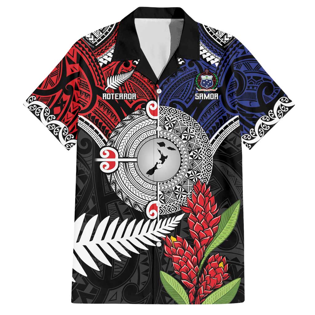 Aotearoa and Samoa Mo Te Tiriti Hawaiian Shirt Tangata Moana Stand with Tangata Whenua LT9 Blue - Polynesian Pride