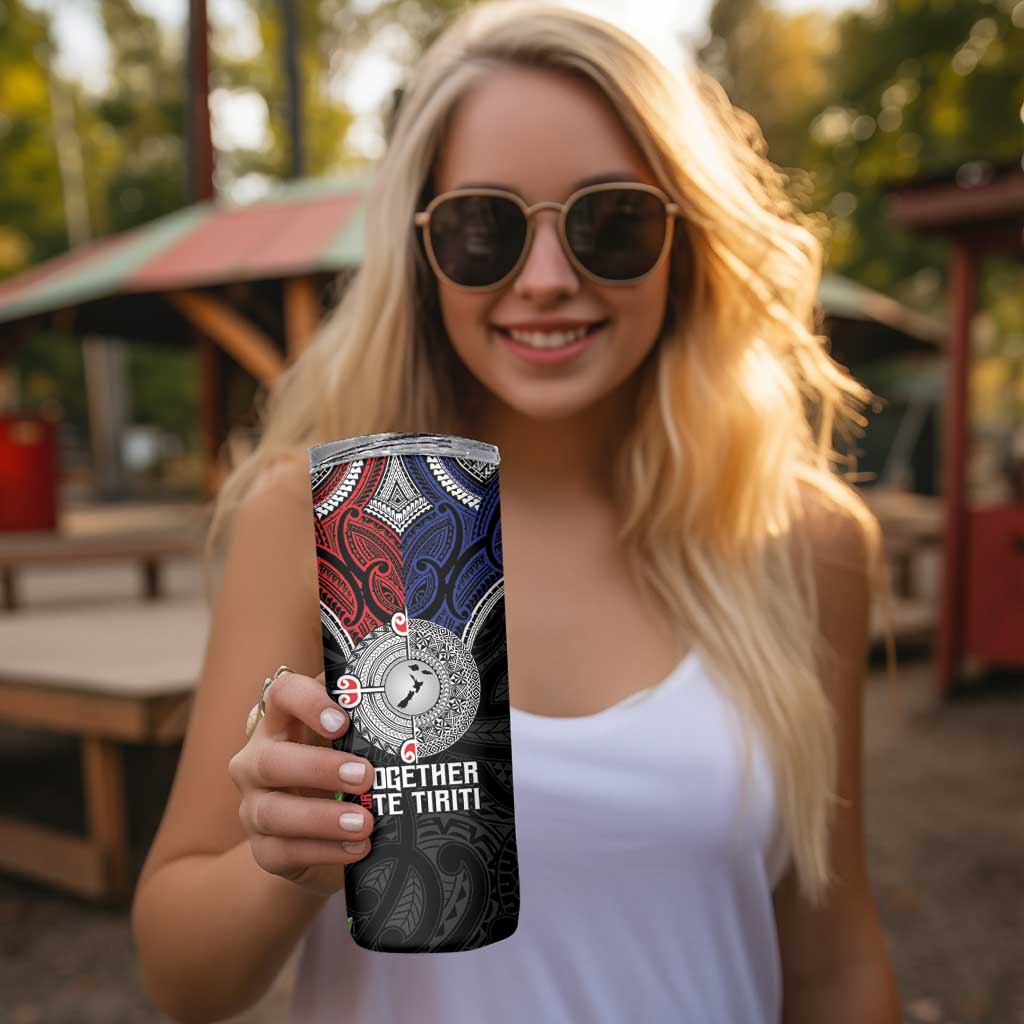 Aotearoa and Samoa Mo Te Tiriti Skinny Tumbler Tangata Moana Stand with Tangata Whenua LT9 - Polynesian Pride