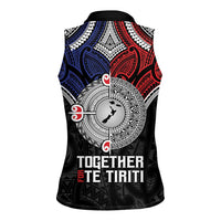 Aotearoa and Samoa Mo Te Tiriti Women Sleeveless Polo Shirt Tangata Moana Stand with Tangata Whenua LT9 - Polynesian Pride
