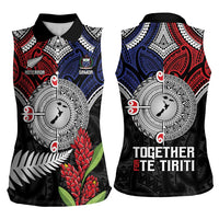 Aotearoa and Samoa Mo Te Tiriti Women Sleeveless Polo Shirt Tangata Moana Stand with Tangata Whenua LT9 - Polynesian Pride