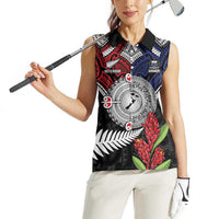Aotearoa and Samoa Mo Te Tiriti Women Sleeveless Polo Shirt Tangata Moana Stand with Tangata Whenua LT9 - Polynesian Pride