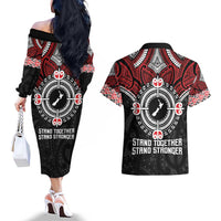 Aotearoa Proud To Be Maori Couples Matching Off The Shoulder Long Sleeve Dress and Hawaiian Shirt New Zealand Fight Together LT9 - Polynesian Pride