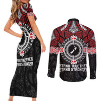 Aotearoa Proud To Be Maori Couples Matching Short Sleeve Bodycon Dress and Long Sleeve Button Shirt New Zealand Fight Together LT9 - Polynesian Pride