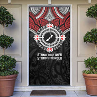 Aotearoa Proud To Be Maori Door Cover New Zealand Fight Together LT9 Black - Polynesian Pride