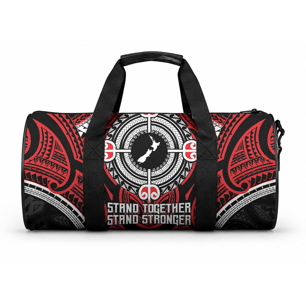 Aotearoa Proud To Be Maori Duffle Bag New Zealand Fight Together LT9 One size Red - Polynesian Pride