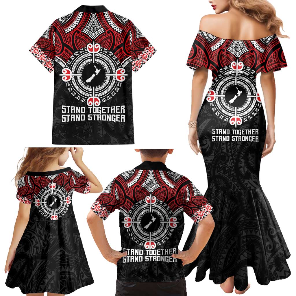 Aotearoa Proud To Be Maori Family Matching Mermaid Dress and Hawaiian Shirt New Zealand Fight Together LT9 - Polynesian Pride