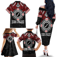 Aotearoa Proud To Be Maori Family Matching Off The Shoulder Long Sleeve Dress and Hawaiian Shirt New Zealand Fight Together LT9 - Polynesian Pride