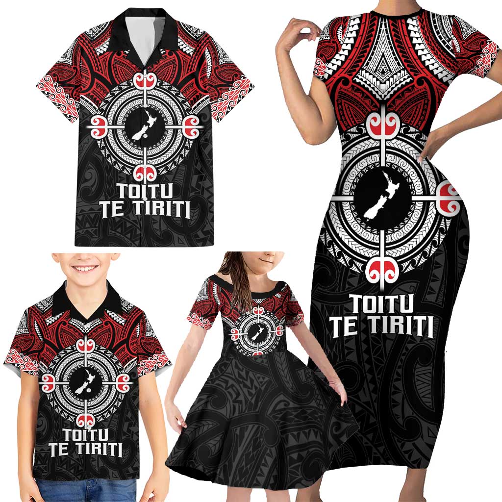 Aotearoa Proud To Be Maori Family Matching Short Sleeve Bodycon Dress and Hawaiian Shirt New Zealand Fight Together LT9 - Polynesian Pride