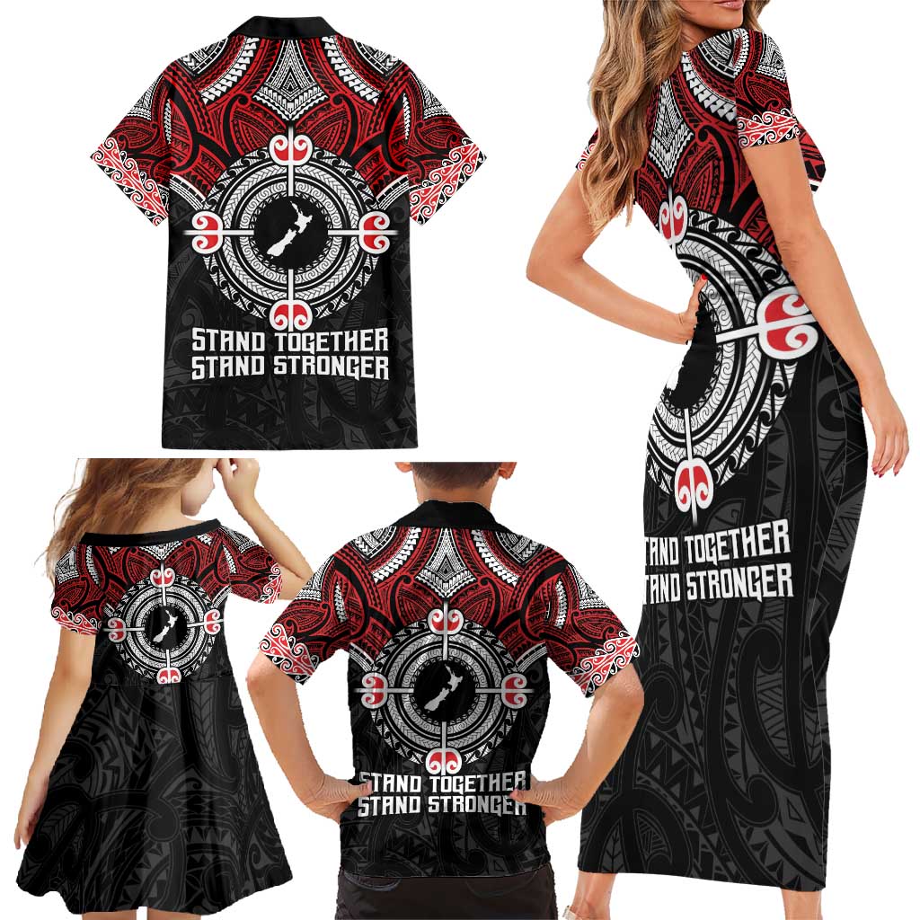 Aotearoa Proud To Be Maori Family Matching Short Sleeve Bodycon Dress and Hawaiian Shirt New Zealand Fight Together LT9 - Polynesian Pride