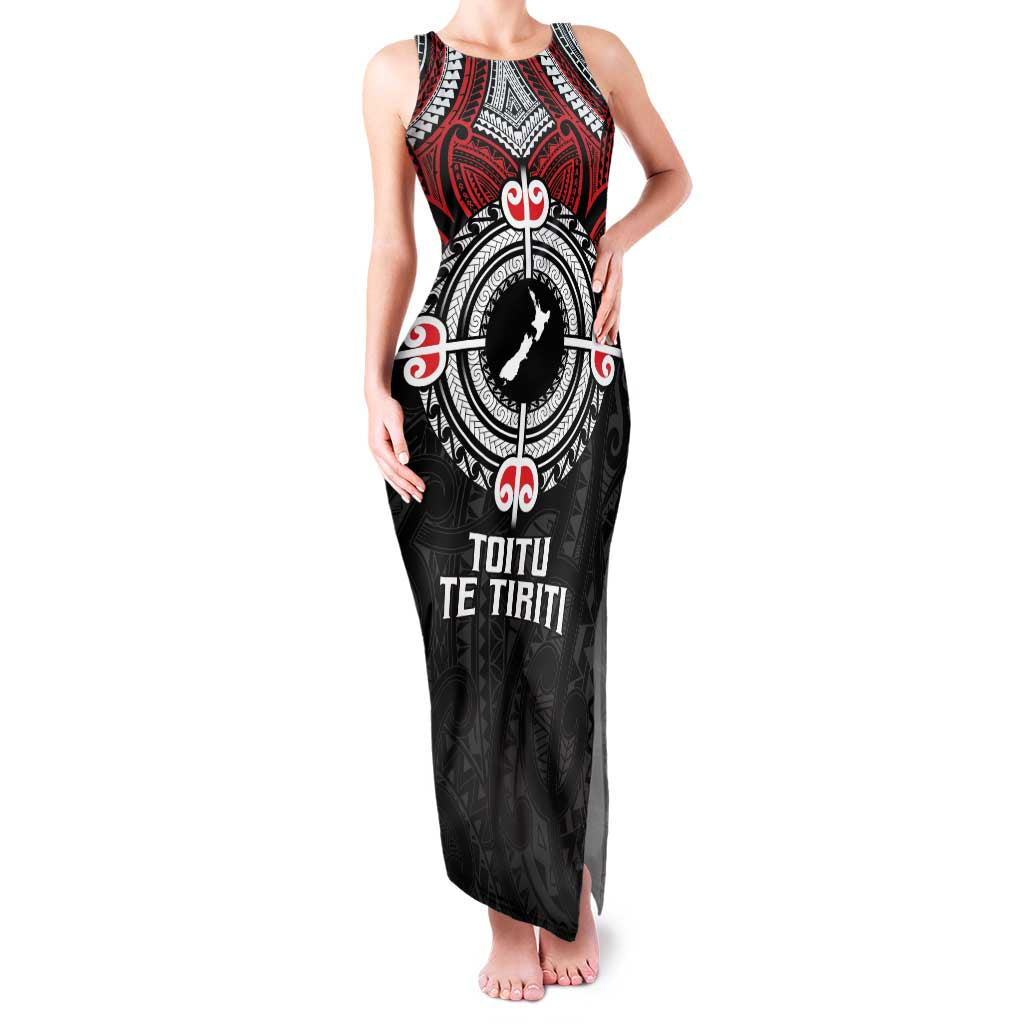 Aotearoa Proud To Be Maori Family Matching Tank Maxi Dress and Hawaiian Shirt New Zealand Fight Together LT9 Mom's Dress Red - Polynesian Pride