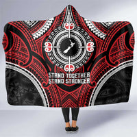 Aotearoa Proud To Be Maori Hooded Blanket New Zealand Fight Together LT9 One Size Red - Polynesian Pride