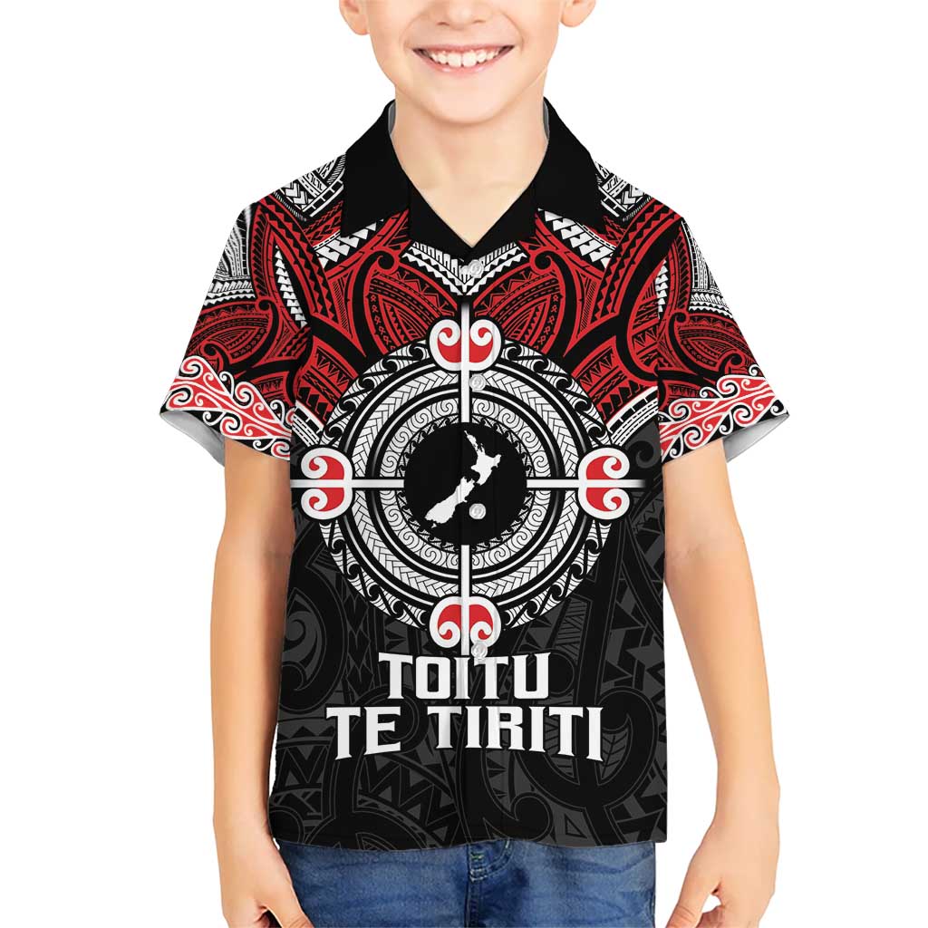 Aotearoa Proud To Be Maori Kid Hawaiian Shirt New Zealand Fight Together LT9 Kid Red - Polynesian Pride