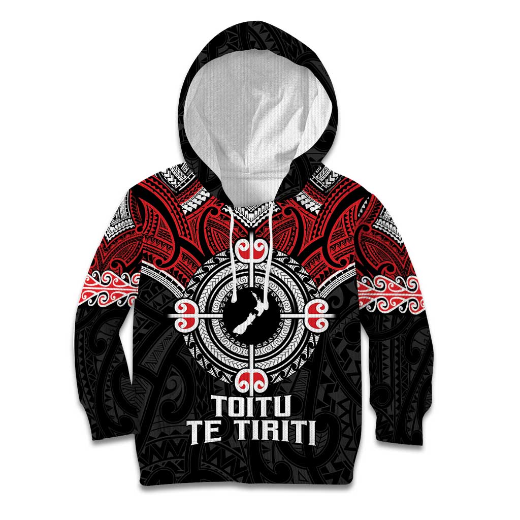 Aotearoa Proud To Be Maori Kid Hoodie New Zealand Fight Together LT9 Hoodie Red - Polynesian Pride