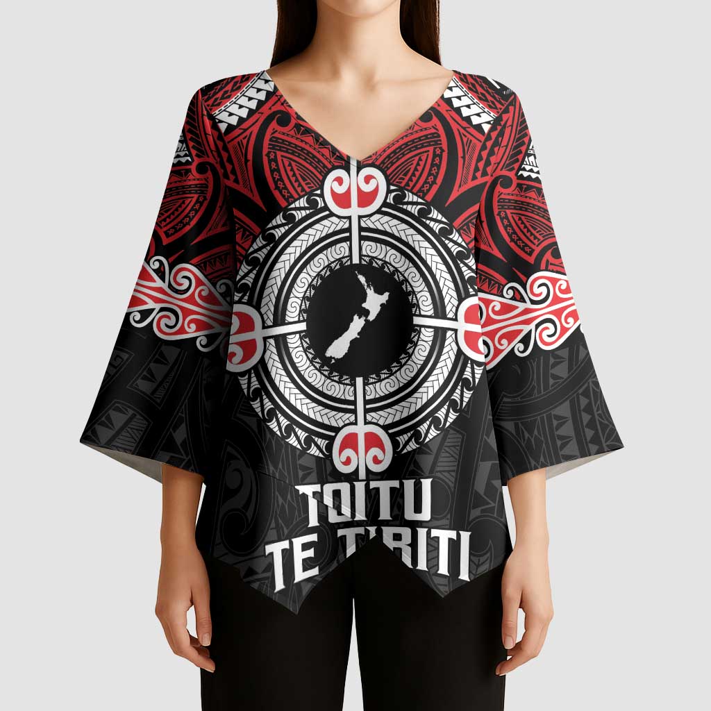 Aotearoa Proud To Be Maori Kimono Sleeve Blouse New Zealand Fight Together LT9 - Polynesian Pride