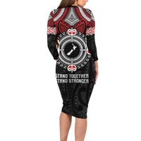 Aotearoa Proud To Be Maori Long Sleeve Bodycon Dress New Zealand Fight Together LT9 - Polynesian Pride