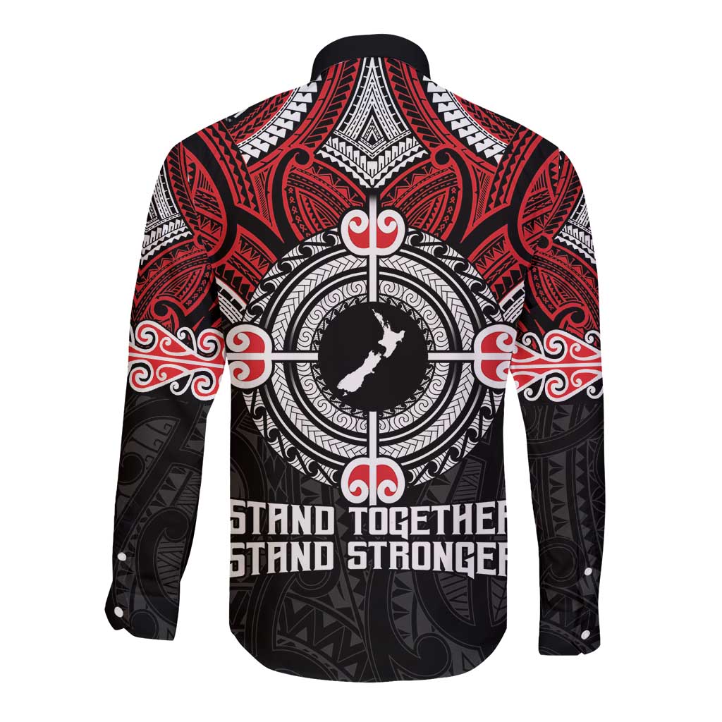 Aotearoa Proud To Be Maori Long Sleeve Button Shirt New Zealand Fight Together LT9 - Polynesian Pride