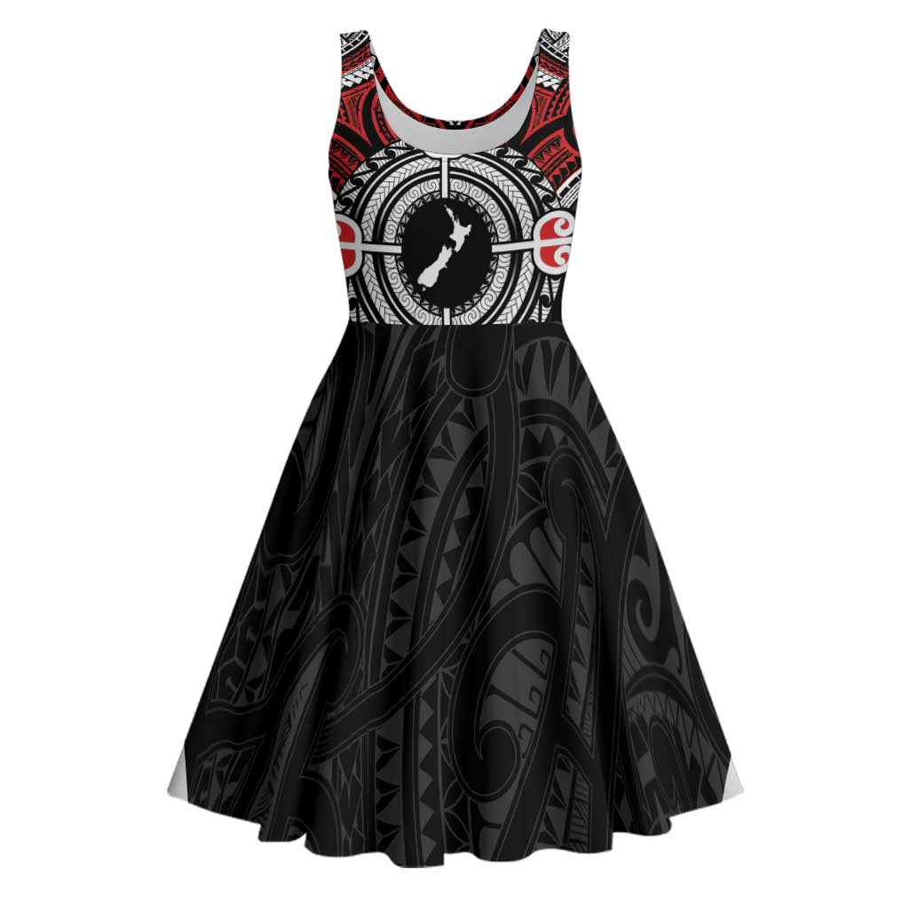 Aotearoa Proud To Be Maori Midi Dress New Zealand Fight Together LT9 Black - Polynesian Pride