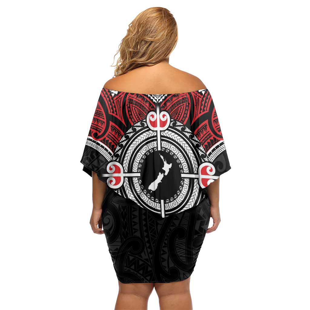 Aotearoa Proud To Be Maori Off Shoulder Short Dress New Zealand Fight Together LT9 - Polynesian Pride