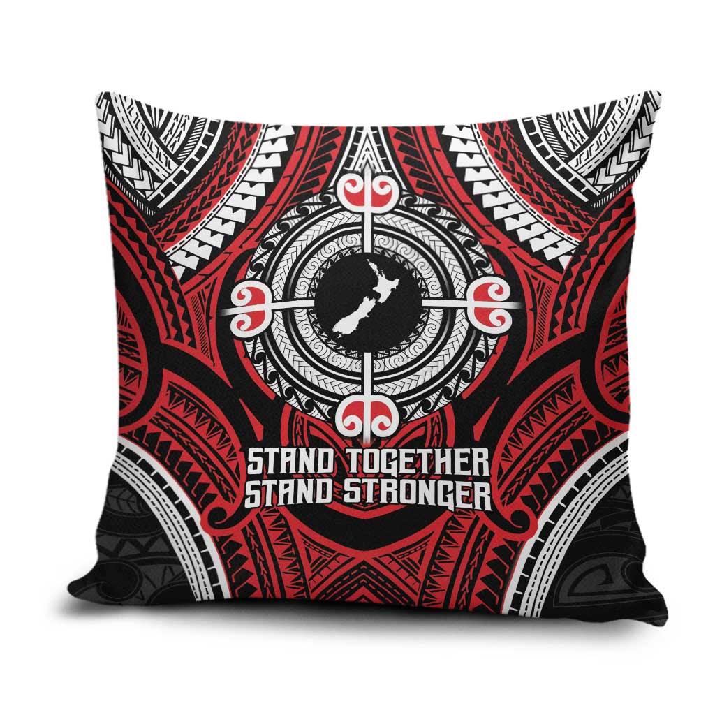 Aotearoa Proud To Be Maori Pillow Cover New Zealand Fight Together LT9 Black - Polynesian Pride