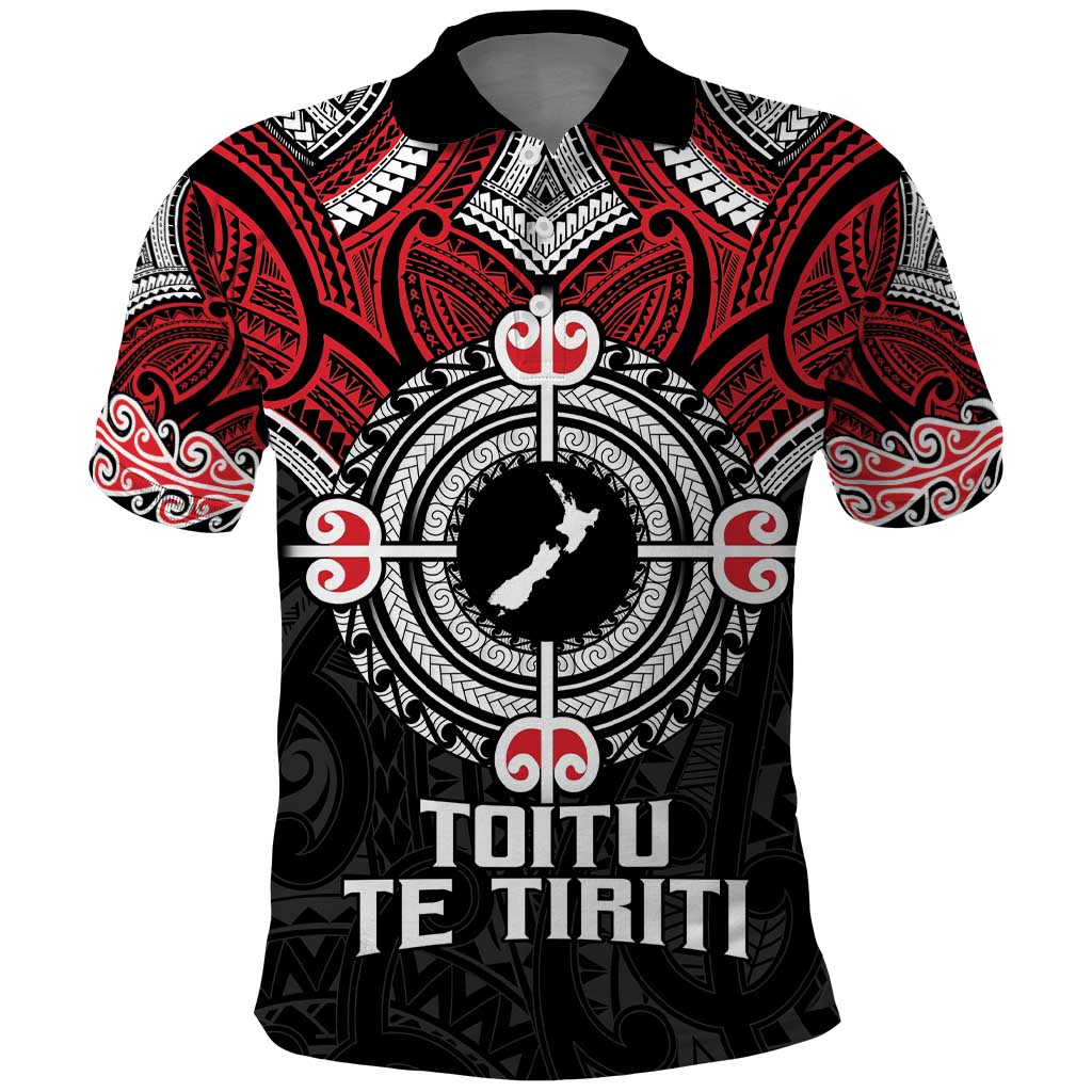 Aotearoa Proud To Be Maori Polo Shirt New Zealand Fight Together LT9 Red - Polynesian Pride