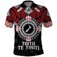 Aotearoa Proud To Be Maori Polo Shirt New Zealand Fight Together LT9 Red - Polynesian Pride
