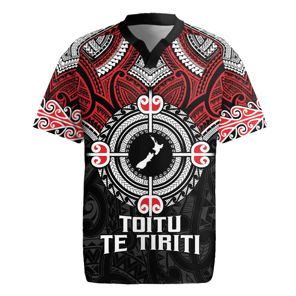 Aotearoa Proud To Be Maori Rugby Jersey New Zealand Fight Together LT9 Red - Polynesian Pride