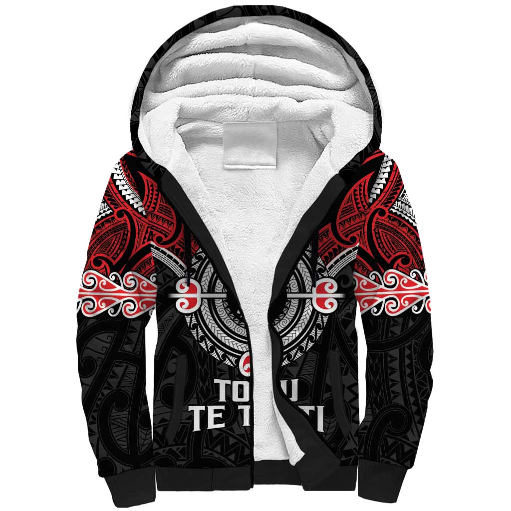Aotearoa Proud To Be Maori Sherpa Hoodie New Zealand Fight Together LT9 Unisex Red - Polynesian Pride