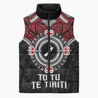 Aotearoa Proud To Be Maori Sleeveless Puffer Jacket New Zealand Fight Together LT9 Unisex Black - Polynesian Pride