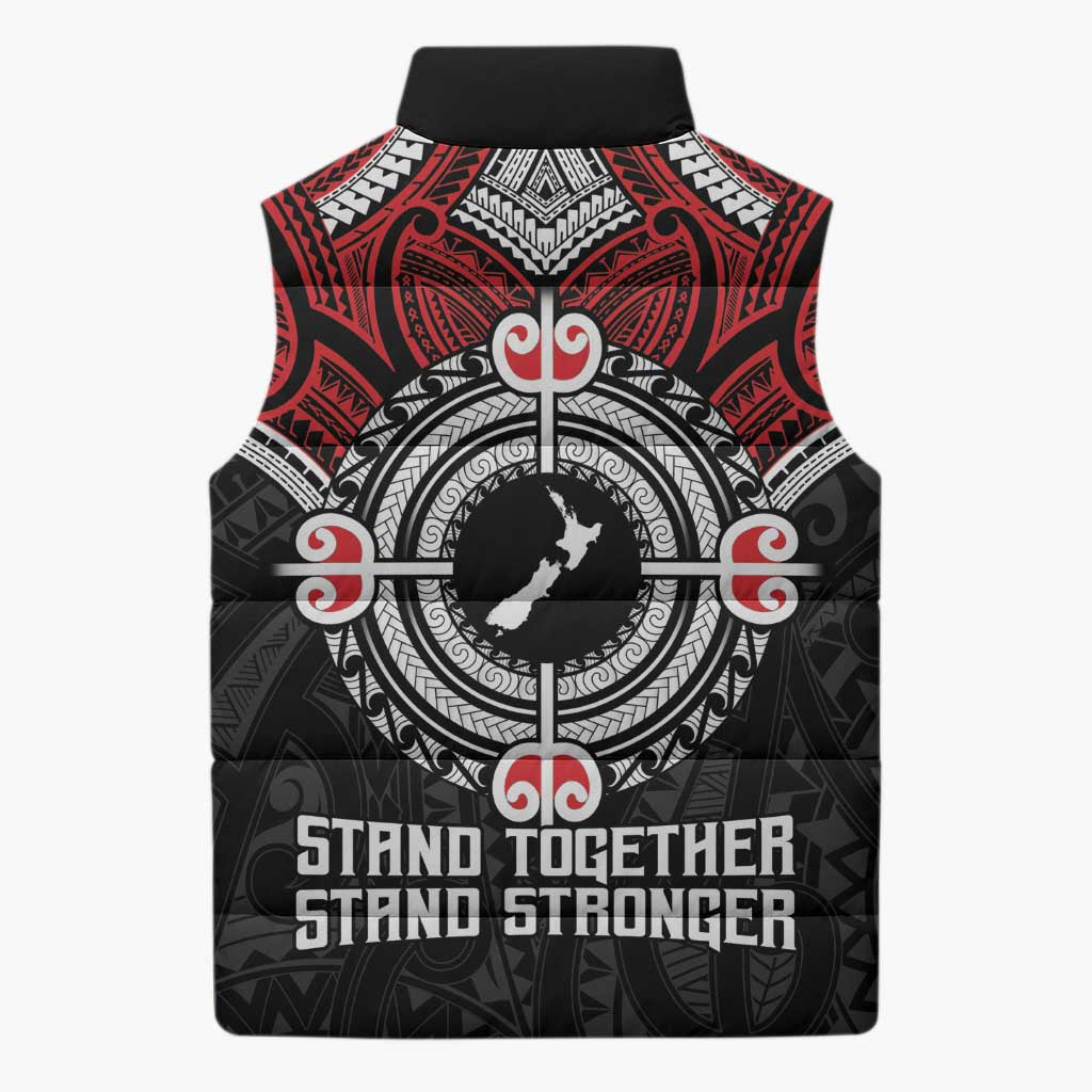 Aotearoa Proud To Be Maori Sleeveless Puffer Jacket New Zealand Fight Together LT9 - Polynesian Pride