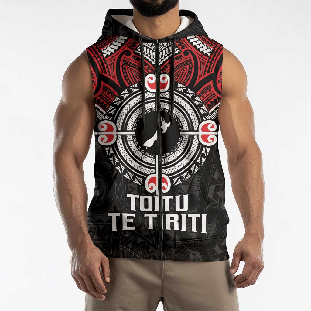 Aotearoa Proud To Be Maori Sleeveless Zip Hoodie New Zealand Fight Together LT9 - Polynesian Pride