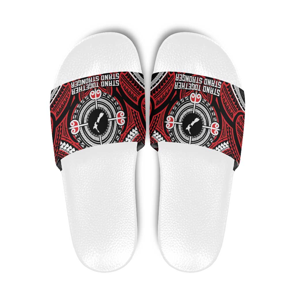 Aotearoa Proud To Be Maori Slide Sandals New Zealand Fight Together LT9 Black - Polynesian Pride