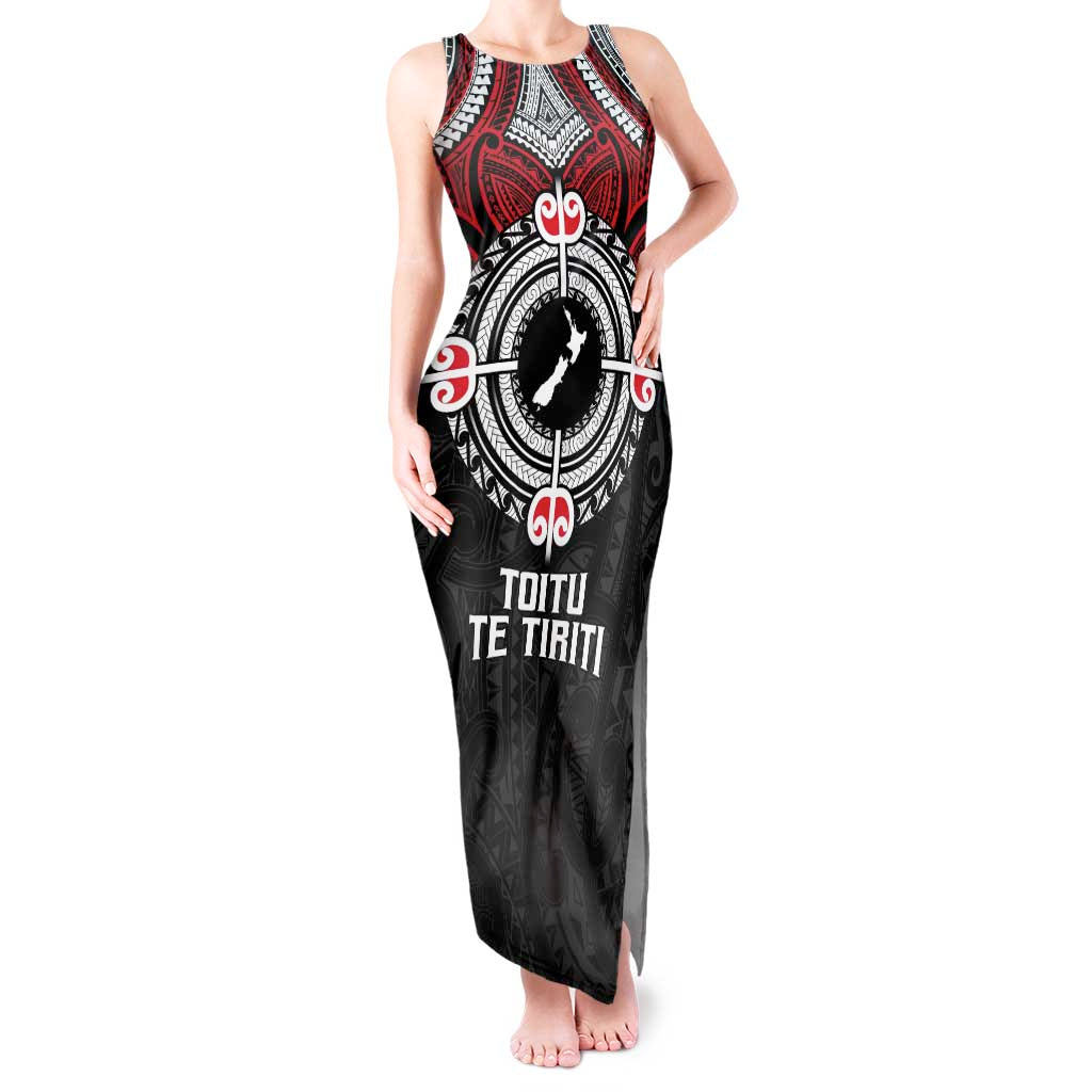 Aotearoa Proud To Be Maori Tank Maxi Dress New Zealand Fight Together LT9 Women Red - Polynesian Pride