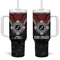 Aotearoa Proud To Be Maori Tumbler With Handle New Zealand Fight Together LT9 One Size: 40 oz Red - Polynesian Pride