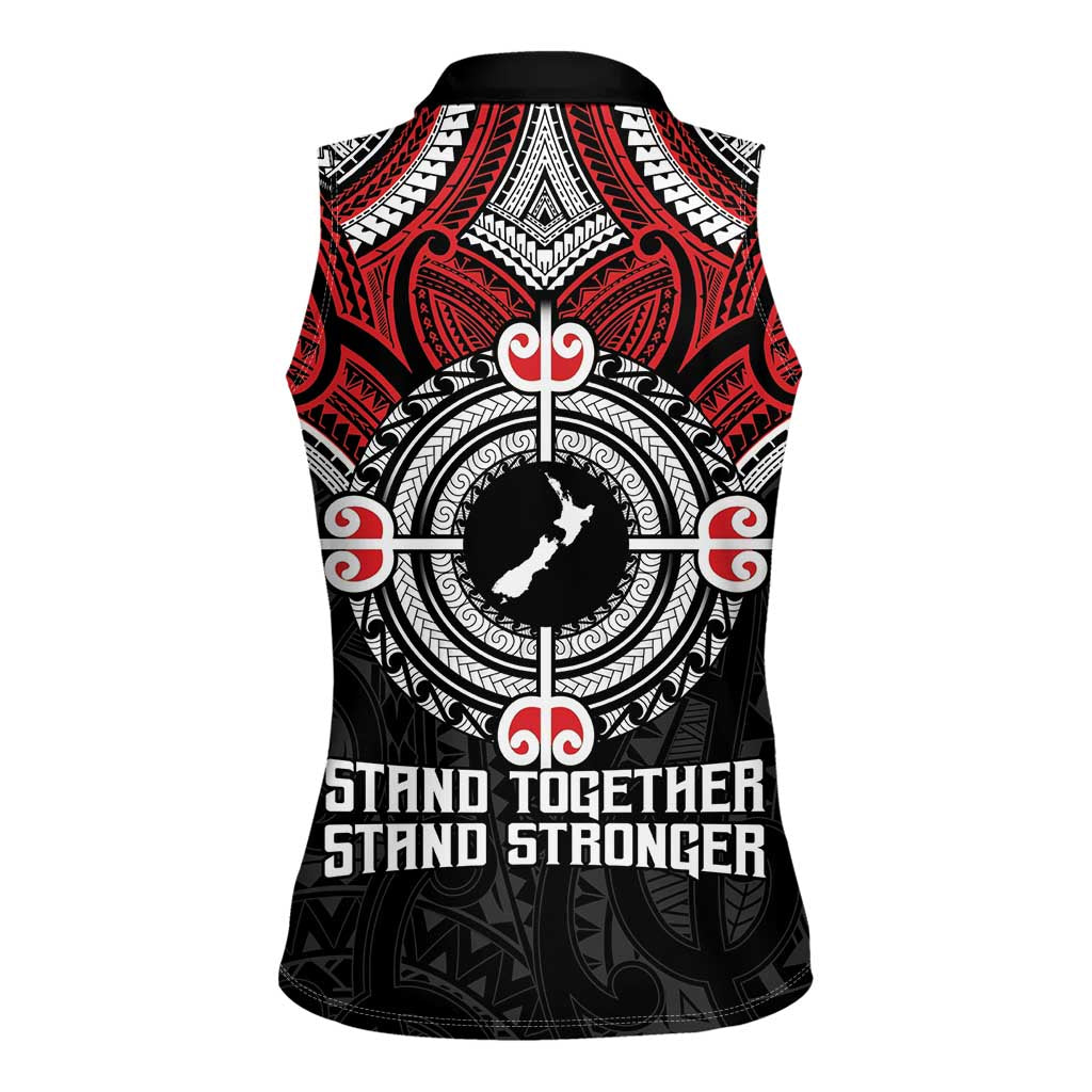 Aotearoa Proud To Be Maori Women Sleeveless Polo Shirt New Zealand Fight Together LT9 - Polynesian Pride