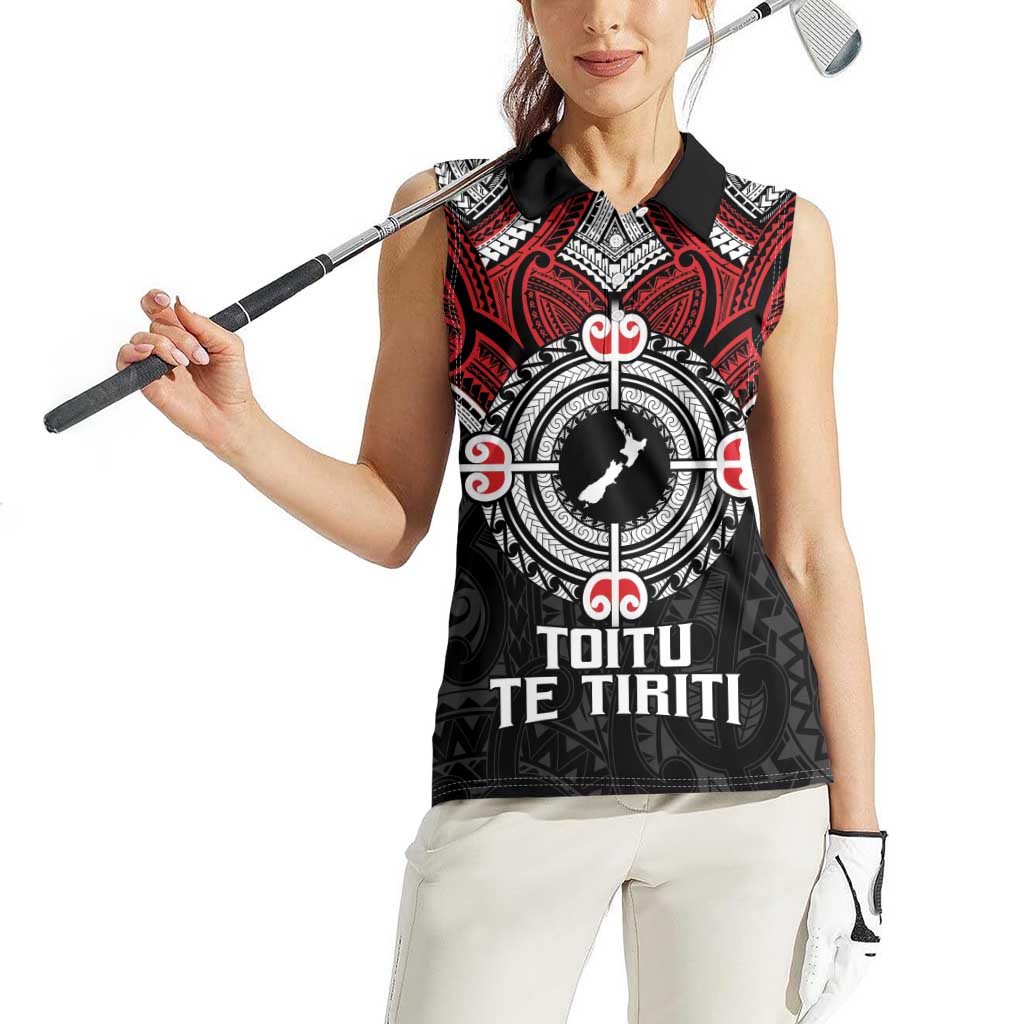 Aotearoa Proud To Be Maori Women Sleeveless Polo Shirt New Zealand Fight Together LT9 - Polynesian Pride