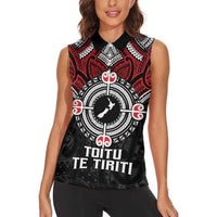 Aotearoa Proud To Be Maori Women Sleeveless Polo Shirt New Zealand Fight Together LT9 - Polynesian Pride
