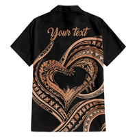 Personalised Valentines Day Romantic Lovers Family Matching Off Shoulder Short Dress and Hawaiian Shirt LT9 - Polynesian Pride