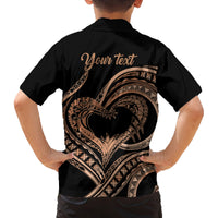 Personalised Valentines Day Romantic Lovers Family Matching Tank Maxi Dress and Hawaiian Shirt LT9 - Polynesian Pride