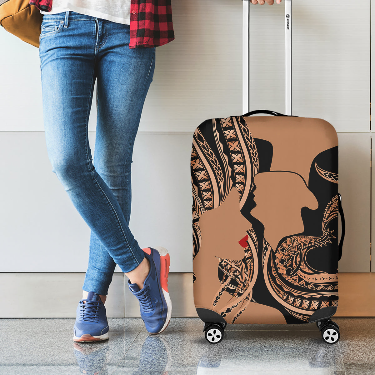 Personalised Valentines Day Romantic Lovers Luggage Cover LT9 - Polynesian Pride