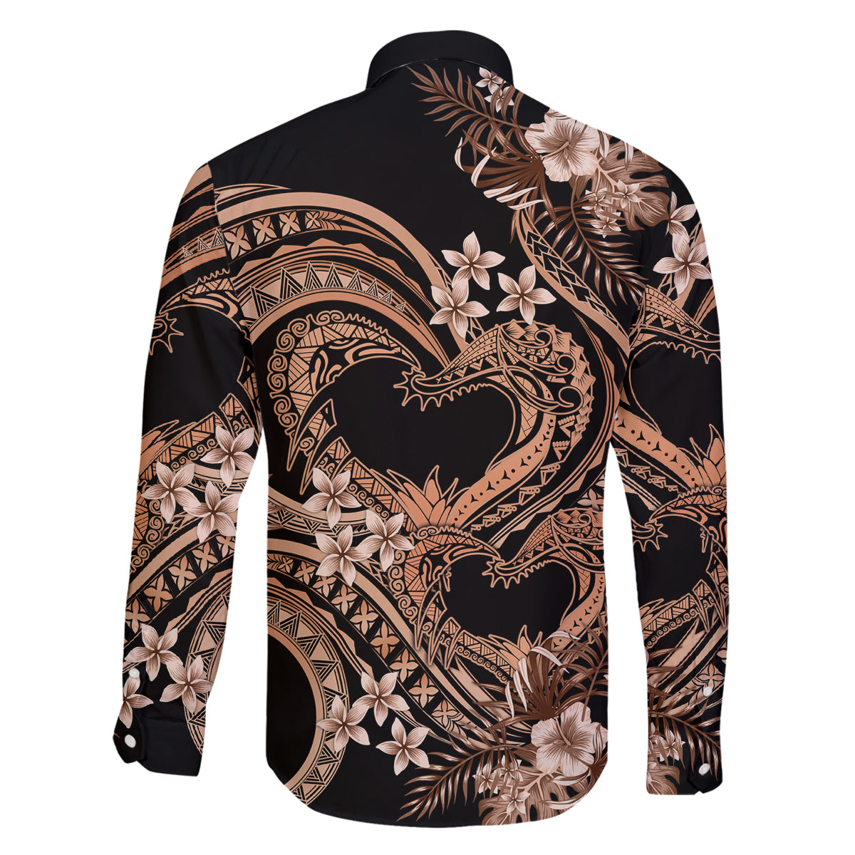 Polynesia Valentines Day Forever In My Heart Tattoo Family Matching Puletasi and Hawaiian Shirt Gold Style LT9 - Polynesian Pride