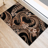 Polynesia Valentines Day Forever In My Heart Tattoo Rubber Doormat Gold Style LT9 - Polynesian Pride
