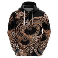 Polynesia Valentines Day Forever In My Heart Tattoo Zip Hoodie Gold Style LT9 - Polynesian Pride
