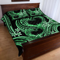 Polynesia Valentines Day Forever In My Heart Tattoo Quilt Bed Set Green Style LT9 - Polynesian Pride