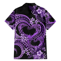 Polynesia Valentines Day Forever In My Heart Tattoo Family Matching Mermaid Dress and Hawaiian Shirt Purple Style LT9 - Polynesian Pride