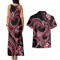 Polynesia Valentines Day Forever In My Heart Tattoo Couples Matching Tank Maxi Dress and Hawaiian Shirt Pink Style LT9 - Polynesian Pride