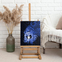 Northern Mariana Islands Ylang-ylang Mwarmwar Canvas Wall Art Polynesian Blue Style