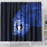 Northern Mariana Islands Ylang-ylang Mwarmwar Shower Curtain Polynesian Blue Style