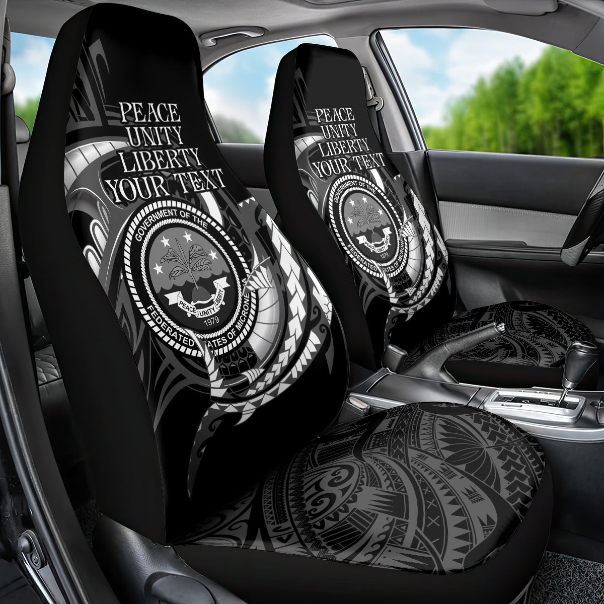 Personalised FSM Culture Day Car Seat Cover Hammerhead Shark Tribal 2024 LT9 - Polynesian Pride